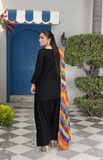 3 Piece Lawn Suit with Shafoon Dupatta, Short Shirt & Farshi Shalwar