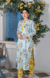 2 Piece Lawn Suit with Long Shirt & Straight Trouser