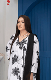 3 Piece Lawn Suit with Shafoon Dupatta & Bell Bottom Trouser